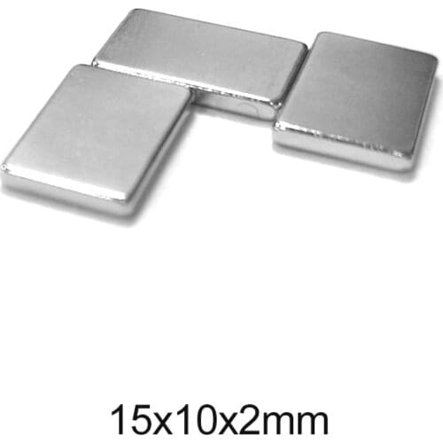 10~200PCS 15X10X2 mm Sheet Neodymium Magnet 15mm*10mm Strong Permanent Magnets 15x10x2mm N35 Block Rare Earth Magnet 15*10*2 mm