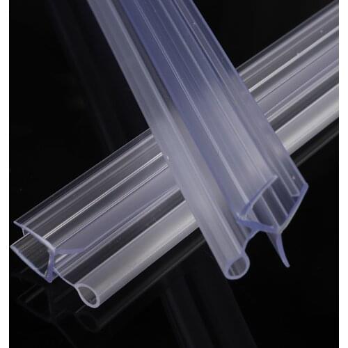 2pcs 50cm+50cm Clear Window Seal Strip For 6mm Glass Shower Screen Door Windproof And Water Retaining Sealing Strips