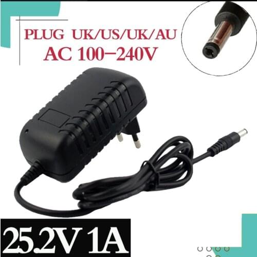 25.2V 1000mA 1A 5.5*2.1mm Universal AC DC Power Supply Adapter Wall Charger For lithium battery pack EU/AU/ Plug