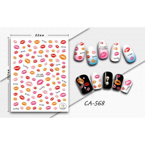 3D Nail Sticker Sexy Lips Kiss Nail Art Decorations Manicure Stickers Decals Slider Nails Foil Decoraciones Accessories