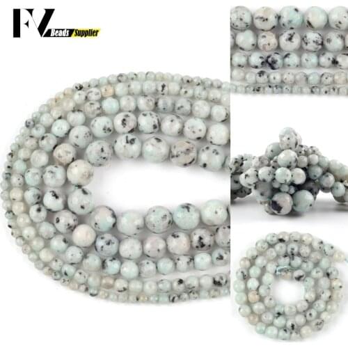 4-12mm Natural Faceted Tianshan Stone Loose Spacer Round Beads For Jewelry Making DIY Bracelets Necklace Needlework 15"