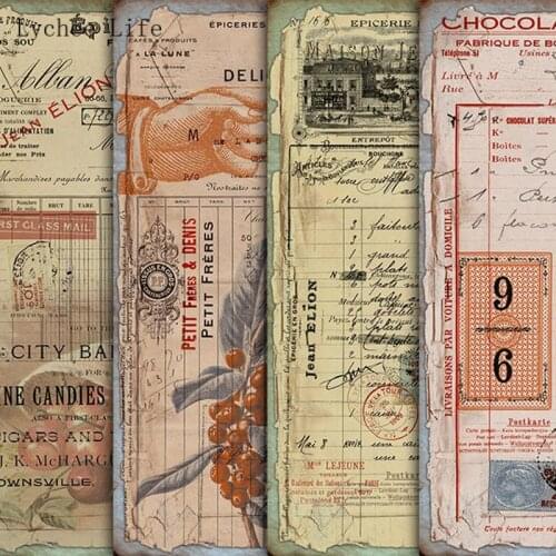 4Pcs Vintage Junk Journal Material Paper DIY Scrapbooking Album Diary Happy Planner Home Decoration Paper Crafts