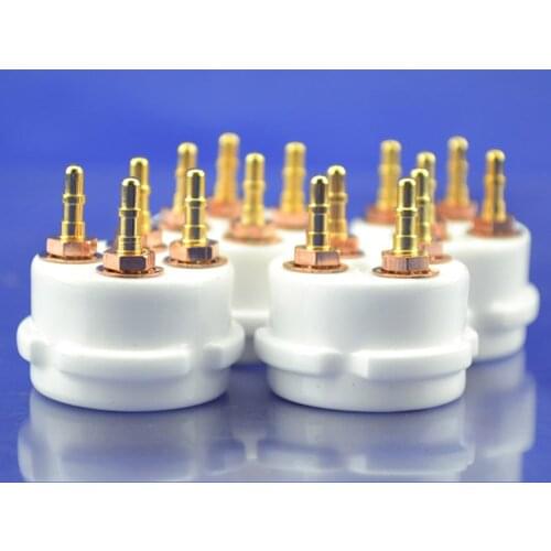 8pieces Ceramic 4pins Brass Plated Tube Socket fit for 300B/2A3