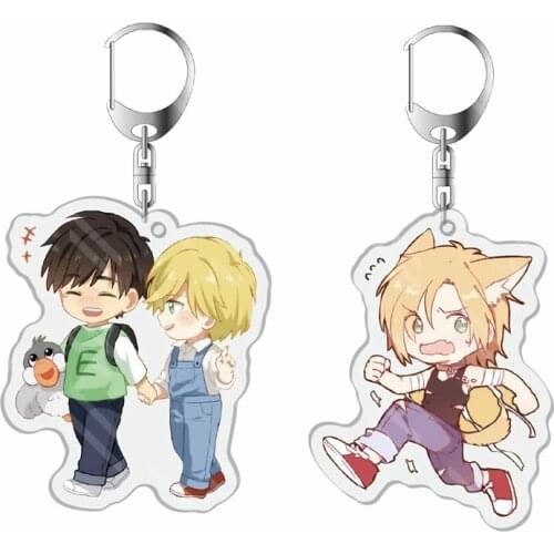 Anime Banana Fish Keychain Couple Acrylic Trendy Charm Cute Keychain Keyring For Bag