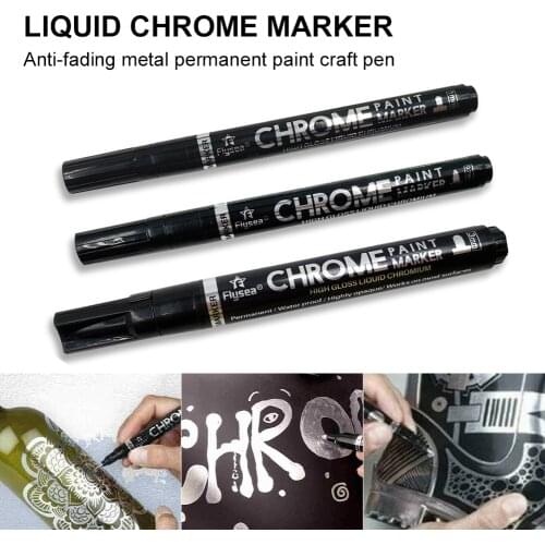 Chrome Marker Pen Silver Liquid Mirror Chrome Markers Car Wheel Tire Oily Painting Pen Permanent Sign Pen Art Pen Accessories