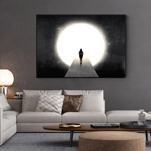 Thinking of The Bright Forward Canvas Painting Modern Landscape Poster and Printing for Linving Room Home Decoration Unstretched
