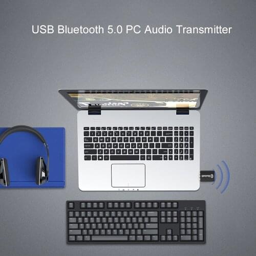 Kebidu Mini Audio Transmitter Bluetooth 5.0 for PC Computer Stereo Music USB Bluetooth Transmitter Wireless Adapter