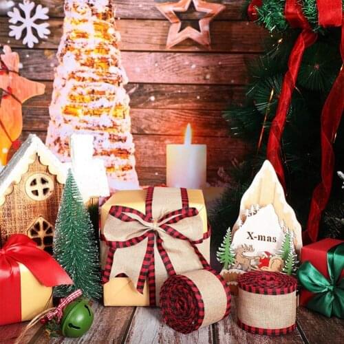 Linen Ribbons For Wedding Birthday Party Gift Wrapping Christmas DIY Crafts Ribbon Used To Make Bows Xmas Tree Decoration