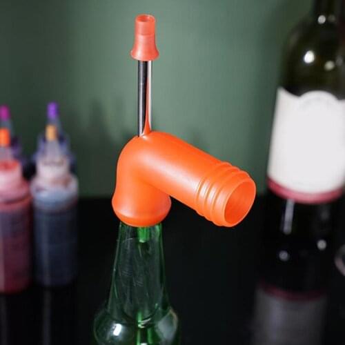 LONGPARTNER Red Stainless Steel Beer Dispenser Double Beer Snorkel Wine Bottle Vent Tube DecompressesTool