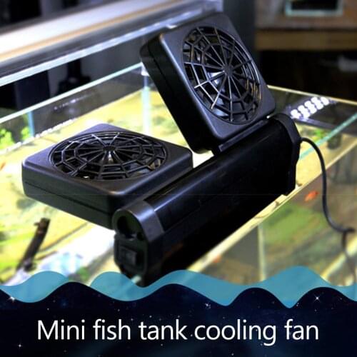 Mini Aquarium Cooling Fan Farming Fish Tank Adjustable Low Noise Chiller Fan Pond Cooler Mute Temperature Controller Fan Tools