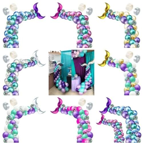 42Pcs Mermaid Arch Balloon Set FishTail Baby Shower Party Decorations Supplies Wedding Girl Birthday Hawaiian Wedding Kids