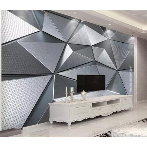 CJSIR Papel De Parede Custom Wallpaper 3D Solid Geometry Atmospheric Metal Living Room TV Background Wall Paper Papier Peint