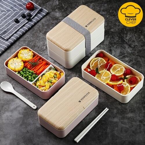 New Lunch Box Bento Box for Student Office Worker Double-layer Microwave Heating Lunch Container Food Storage Container