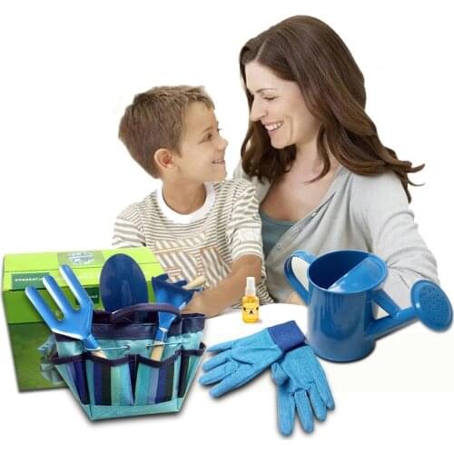 Kids educational learning toy gardening tool set 2 color blue and pink nice gift for girl and boy daily skill study