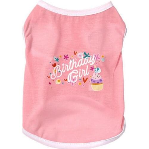 Pet Cat Dog Clothes Spring Summer Breathable Thin Pet Vest Happy Birthday Letter Print Clothing Suitable For Small Medium Dogs
