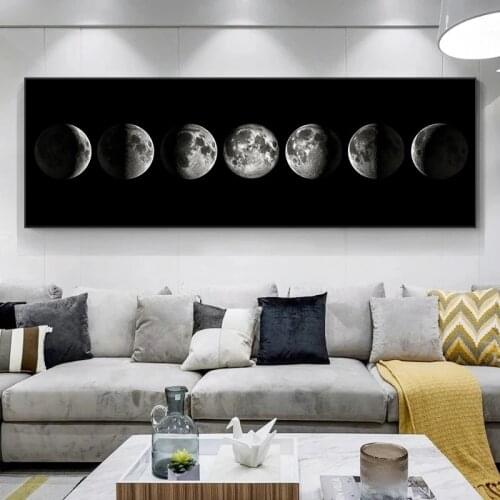 Moon Phase Nordic Canvas Posters and Prints Minimalist Luna Wall Art Abstract Painting Decoration Pictures Modern Home Decor