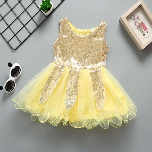 BibiCola baby girls summer dress little girls fashion shining princess wedding party dress children girls cute costume