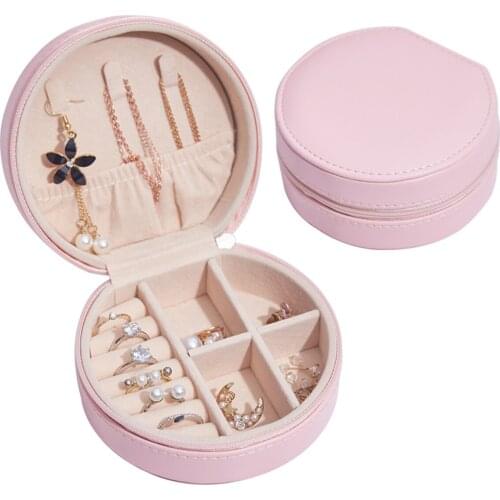 Portable Jewelry Storage Box Necklaces Ring Display Retro Leather Jewelry Organizer Lady Jewelry Case Joyeros Organizador