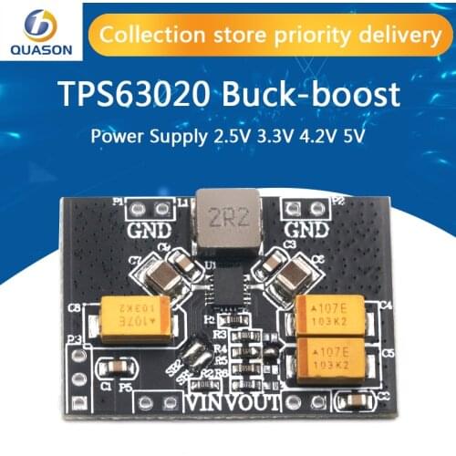 TPS63020 Automatic Buck-boost Step up Down Power Supply Module 2.5V 3.3V 4.2V 5V Lithium Battery Low Ripple Voltage Converter