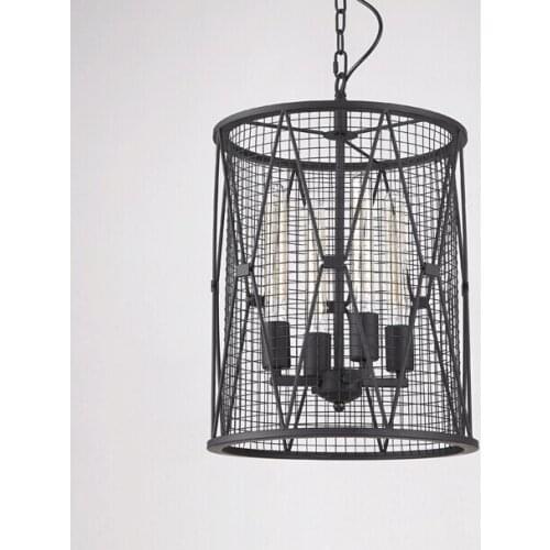 Industrial Black Iron Cage Pendant Lamp Lighting Fixture luminaire suspendu