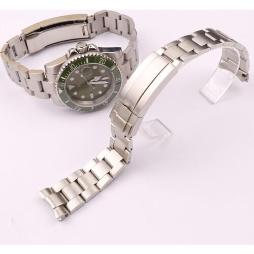 Stainless Steel Watch Band Mens Watch Accessories For Rolex Black Green Water Ghost 20mm Sports Stainless Steel Strap Wristband