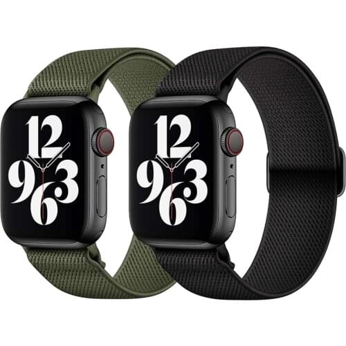 For Apple watch band Adjustable Elastic Nylon Solo Loop Scrunchie Strap 44mm 40mm 38mm 42mm bracelet iWatch series 6 5 watchband