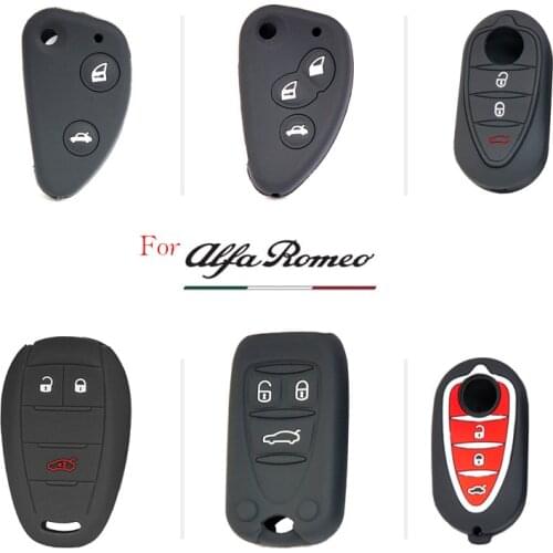 Rubber Car Products Key FOB Cover for Alfa Romeo 147 159 Brera 156 GT Spider Giulia Stelvio Remote Protect Skin Hood Accessory