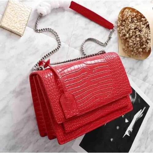 Luxury Famous Designer Brand Women Leather Handbags High Quality Genuine Leather Chain Shoulder Messenger Bags