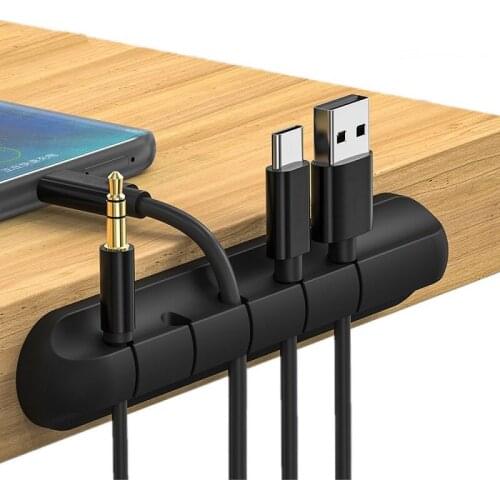 Self Stick Charging Cables USB Cords Cell Phone Chargers Wired Headphones Cable Organizer Car Wire Holder Desktop Cable Clamp