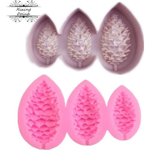 DIY pine cone shape silicone mold sugar candy craft cake decorating tool chocolate mold cake mold