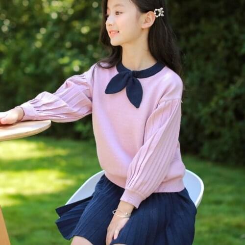 2020 Girls Knitting Clothing Set Sweaters+skirts Kids Girl Autumn Winter Fashion Suits Children Knit Clothes 6-16age