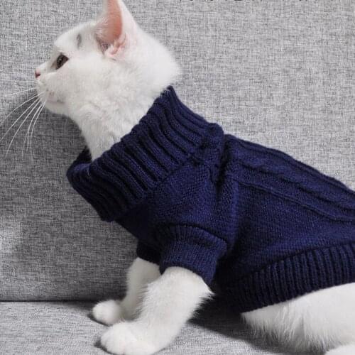 XS-XL Size Pet Cat Knitted Sweater Winter Warm Kitten Sweater Soft Comfort Kitty Cat Coat Jacket Clothes #065