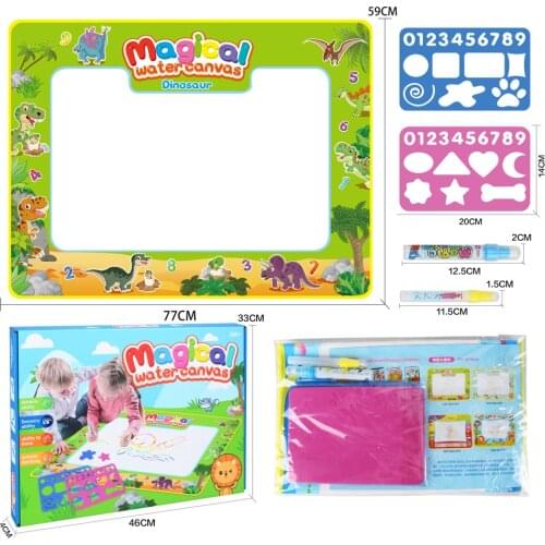 High Quality Educational Childrens Water Canvas Dinosaur Color Graffiti Painting Blanket Board Creative Reuse Educational Toy