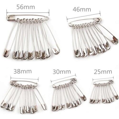High-quality 100pcs Silver Tone Hijab Large Strong Safety Pins Findings DIY Sewing Tools Accessory