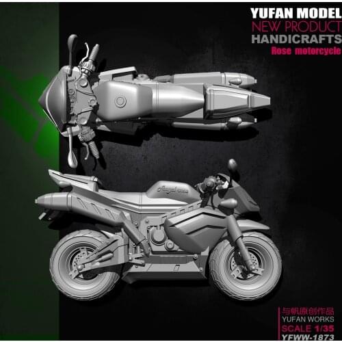 Yufan Model 1/35 Model Kit Resin Soldier motorcycle Model Yfww-1873