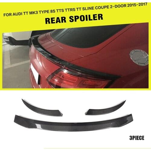 Rear Trunk Spoiler Boot Wing Lip for Audi TT TTS TTRS Base Coupe Convertible 2015 2016 2017 Carbon Fiber / FRP