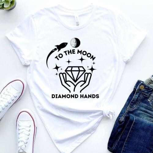 Harajuku Top Women T-shirt Diamond Hands Print Casual Ladies Basic O-collar Short Sleeved Women T-shirt Girl,Drop Ship