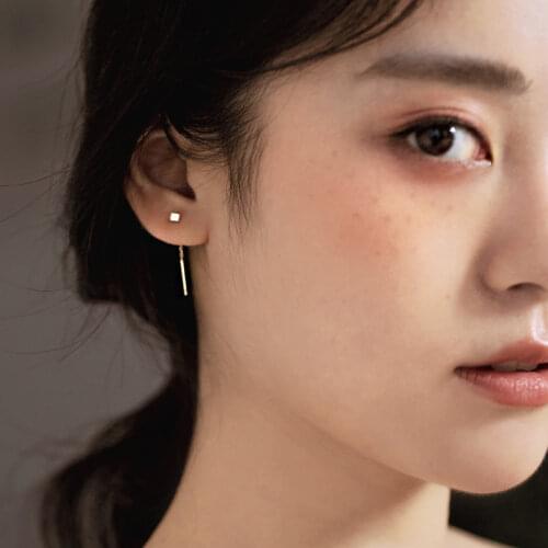 Korean Geometric block Long Tassel Bar Drop Earrings For Women Minimalism Personality Ear Line Dangle jewelry Gift