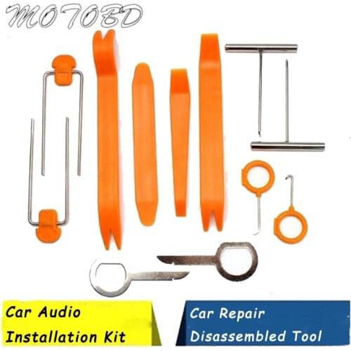 12pcs/Set Plastic Pry Car Repair Tools Door Panel Trim Dash Audio Radio Removal Car Scratch Fix it Pen Tire Valve Cap Airtight