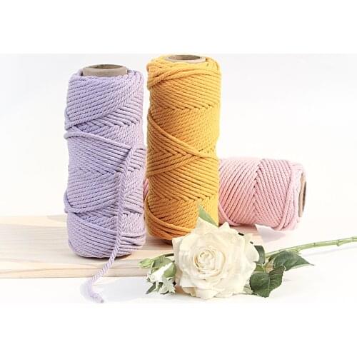 4MM 50M Macrame DIY Cotton Rope Waxed Cotton Cord Tapestry Material Home Textiles