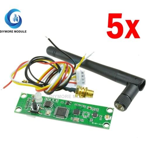 5 PCS 2.4Ghz Wireless DMX 512 2 in 1 Transmitter & Receiver PCB Modules Board with Antenna LED Controller Wifi Receiver