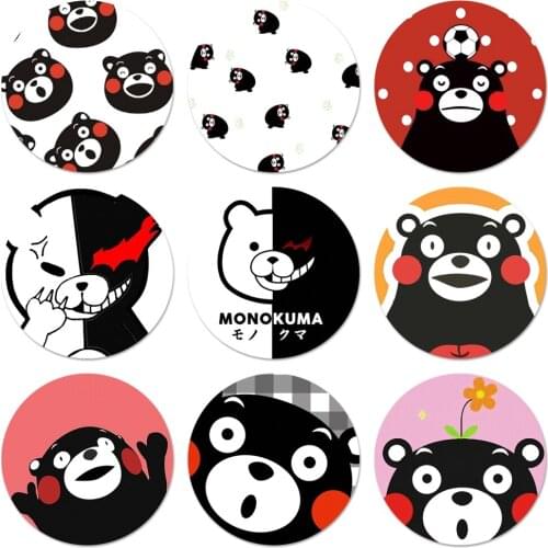 58mm Cute Kumamon Danganronpa Monokuma Icons Pins Badge Decoration Brooches Metal Badges For Clothes Backpack Decoration