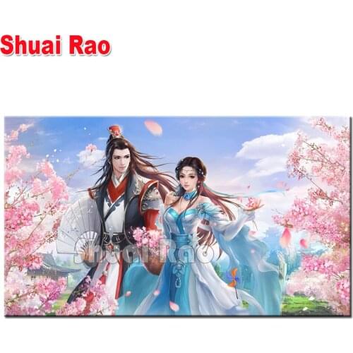 Anime lovers diamond embroidery 5d round diy diamond painting full square diamond mosaic cross stitch diamant painting big size