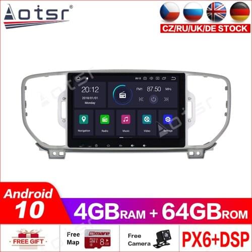 Android10.0 4G+64GB car GPS DVD player Built-in DSP multimedia Radio For KIA SPORTAGE 2016 2017 2018 GPS Navigation Auto radio