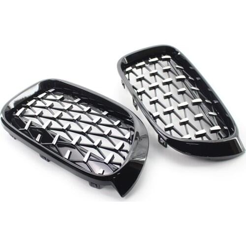 A Pair Car Front Kidney Grill Diamond Style Racing Grills For BMW F25 F26 X3 X4 2014-2017 Car Styling Accessories