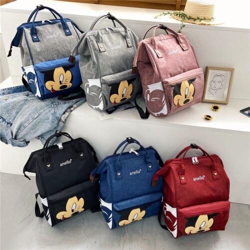 Disney Cartoon Mickey Mouse Large Capacity Mummy Bag Backpack Student School Bag Backpack