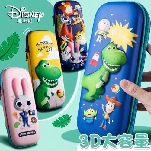 Disney Create Zootopia Italian 3D Large Capacity Stationery Box Pupils Cute Cartoon Animal Toy Story Back to School Pencil Case