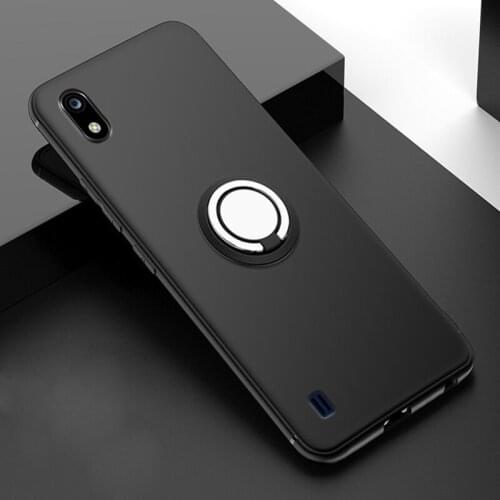 For ZTE Blade A7 2019 Case Silicone Luxury Metal Finger Ring Holder Soft TPU Case For ZTE Blade A7 2019 Fundas Couqe