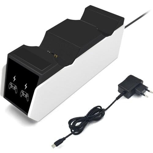 Dual Charge Base Dock Gamepad Station Charge Support with Adapter for PS5 Controller