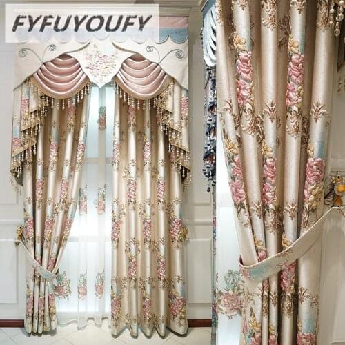 European Luxury Embroidered Blackout Curtains for the Bedroom Roman Curtains for the Kitchen Window Curtains Drapes